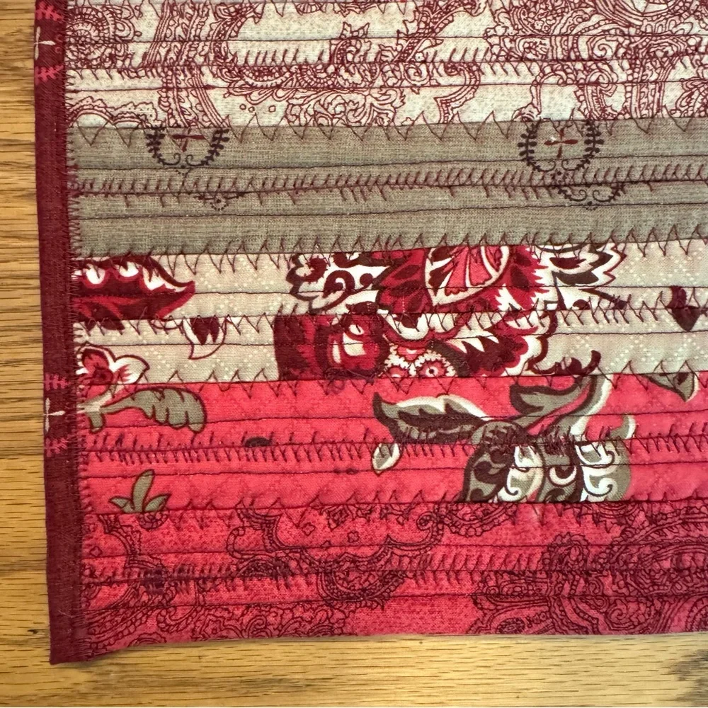 2 Quilted Placemats Handmade Machine Sewn Heavy 13
